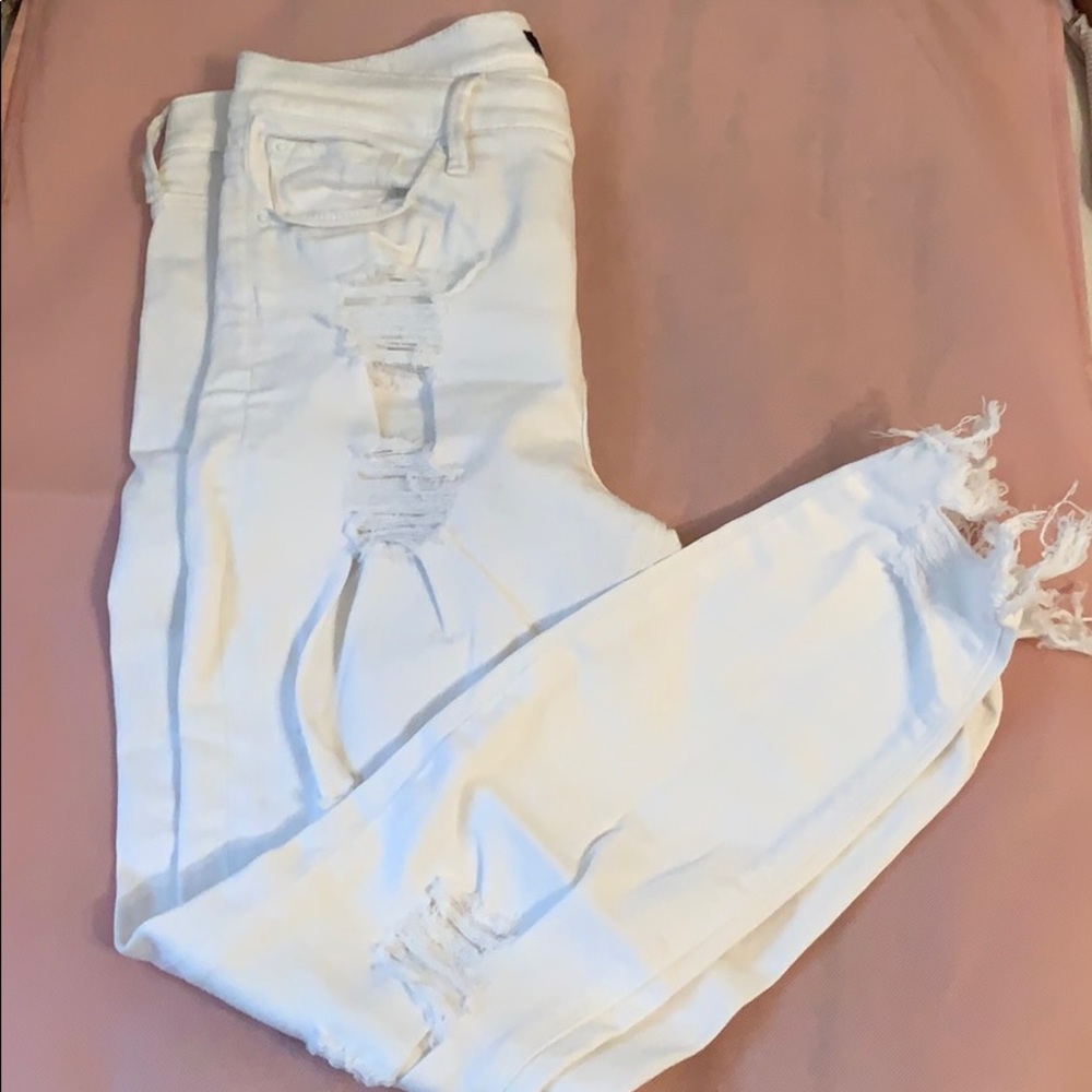 White ripped super stretch jegging